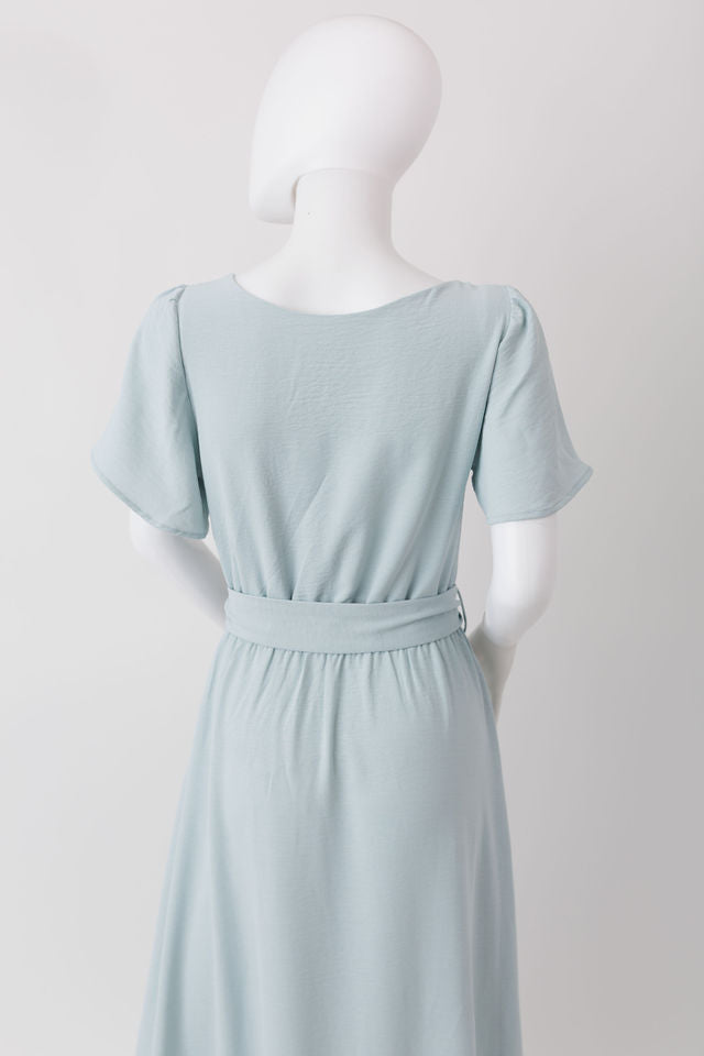 Square-Neck A-line dress. (This dress is premade only skirt length can be modified)
