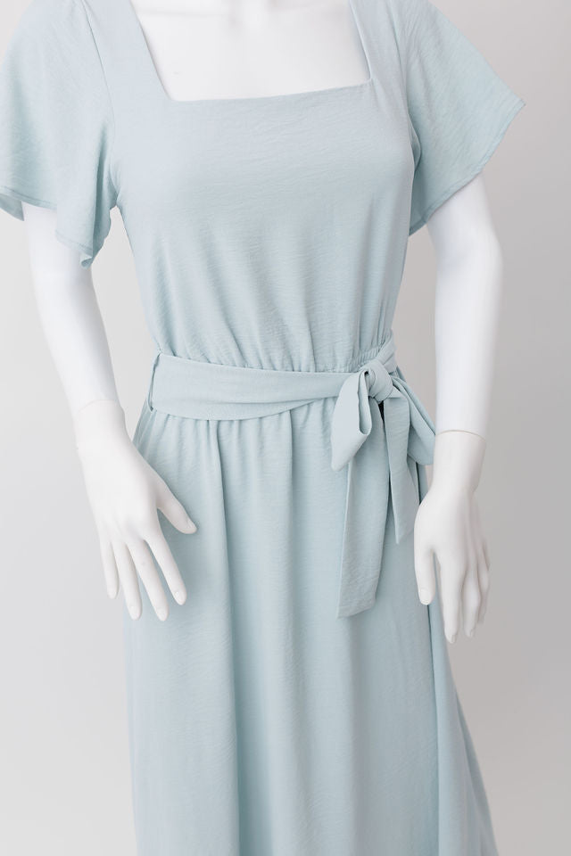 Square-Neck A-line dress. (This dress is premade only skirt length can be modified)