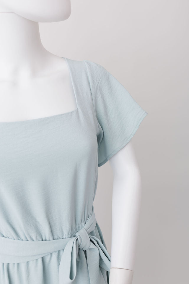 Square-Neck A-line dress. (This dress is premade only skirt length can be modified)