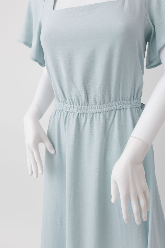 Square-Neck A-line dress. (This dress is premade only skirt length can be modified)